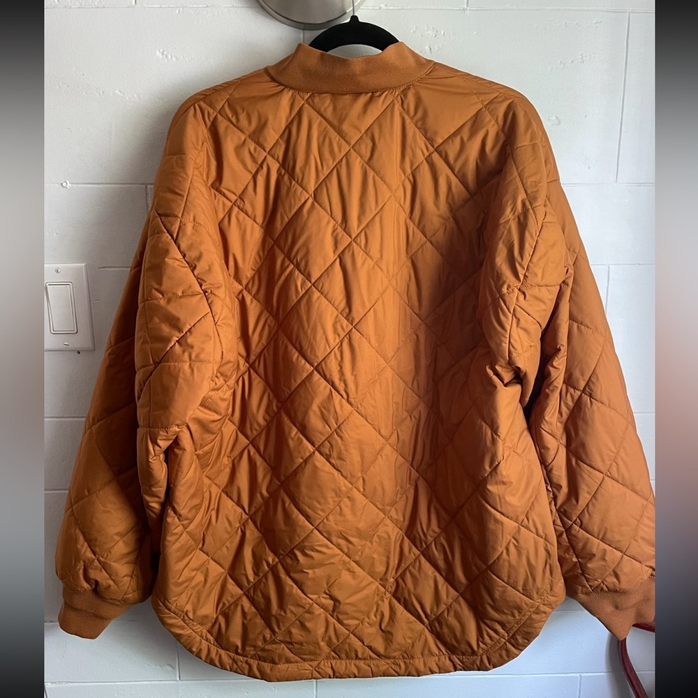 Aritzia Quilted Bomber Jacket in Caramel Brown - Picture 5 of 6